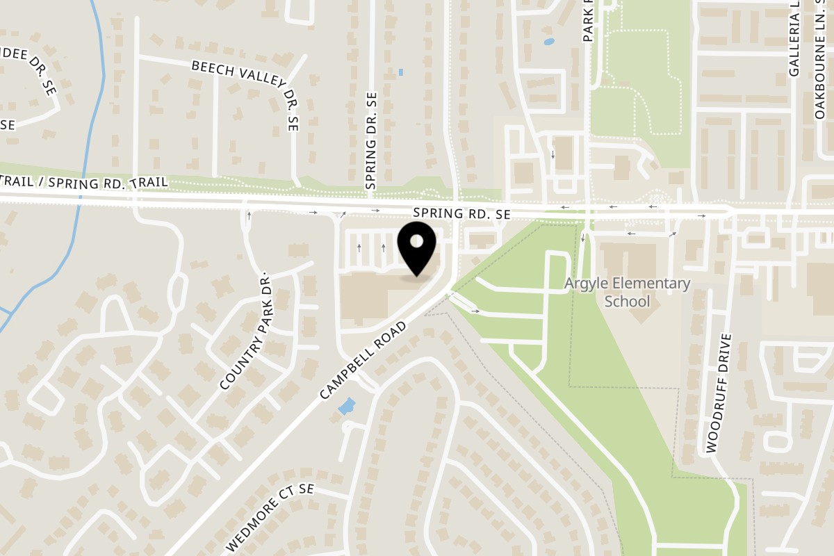 Map showing the location of Mint Leaf Indian Cuisine on 2350 Spring Rd SE #800 in Smyrna